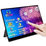 OLED Tragbarer Monitor, Magedok 4K 15.6 Zoll Tragbarer Touchscreen Monitor 100% DCI-P3 1MS Gaming Monitor mit HDMI/USB-C Externes Display für Computer/Laptop/Switch/PS4/PS5/XBOX