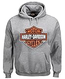Harley-Davidson Men's Pullover Sweatshirt, Bar & Shield Hoodie, Gray 30296627