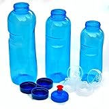 3 x Original TRITAN Trinkflaschen ohne Weichmacher BPA frei Set:1x1 Liter (rund), 1x 0,75 Liter (rund), 1x0,5 Liter (rund) + 3 Standarddeckel + 2 Sportdeckel (FlipTop) + 1 Trinkdeckel (Push PULL)