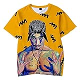 LIZCX Tupac 3D Gedruckte Kurze Ärmel 2Pac Runder Hals Lässig T-Shirt Männer Und Frauen Streetstyle Mode Plus Größe Bluse (XXS-4XL)
