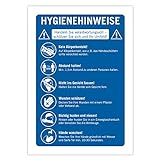 3 Stück Schild Corona Regeln'Hygiene Regeln' WC Hinweisschild Einzelhandel, Supermarkt Gastronomie A4
