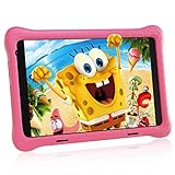 XCX 8 Zoll Tablet Kinder, Android 10 Kids Tablet, FHD Display 2GB + 32GB, Quad Core, Vorinstalliertes Kidoz, Kindersicherung, Doppelkamera Tablett PC, Bluetooth, WiFi, Mit Kindersicherer Hülle (Rosa)
