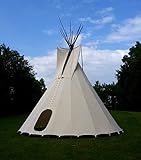 komplettes Ø 5m Tipi Indianerzelt Wigwam Indianer Zelt Sioux, Yakari Style Indianertipi