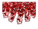30 rote große Deko - Herzen - leuchtende Dekosteine aus Acryl - ca. 2cm x 2cm - Tau-Tropfen - Tischdekoration, Hochzeit, Verlobung, Taufe von Partyloon