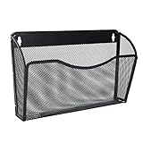 EasyPAG Metall Querformat A4 Zeitschriftenhalter Wand Zeitschriften Wandhalter Aktenablage Dokumentenhalter Hängend Magazin Organizer,Schw