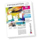 TATMOTIVE FA4200M50 Fotokarton Fotopapier 200g matt weiß/Laserdrucker/DIN A4 / Beidseitig bedruckbar / 50 Blatt