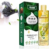 Plant Bubble Hair Dye Shampoo,Instant Natural Hair Dye Shampoo for Women and Man, Dyeing Shampoo, Household Easy-to-wash Hair Washing Color Cream (Brown-black)