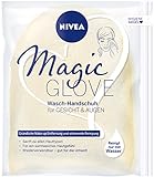 NIVEA Magic Glove Waschhandschuh für Gesicht und Augen, für die Gesichtsreinigung ohne Waschgel oder Seife, Reinigungshandschuh reinigt sanft Gesicht und Augenpartie