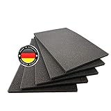 WS · SYSTEM Schaumstoff-Zuschnitt in 50 x 50 x 1 cm (1 Stück) – vielseitige schwarze Schaumstoffplatte MADE IN GERMANY zum Basteln, Dämmen, als Werkzeugeinlage zum selbst zuschneiden