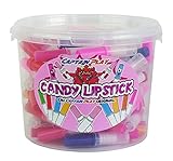 CAPTAIN PLAY Candy Lipstick, 100 Süßwaren Lippenstift einzeln verpackt im Party Bucket