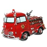 Topshop24you wunderschöne Sparkasse Nostalgie Feuerwehrauto mit Schraubverschluß und vielen Details handbemalt ca. 19 cm groß