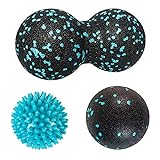 DTnewsun Massage Balls Set-Spiky ball-Peanut Massage Ball-Lacrosse Ball.Ideal for Self Myofascial Trigger Point Release, Deep Tissue Massage, Yoga - Designed to Relieve Stress and Relax Tight Muscles
