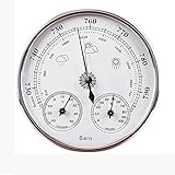 JIRENSHU Barometer Multifunktion Wetterstation Barometer für die Hauswand Wandmontage Barometer mit Temperatur und Luftfeuchtigkeit