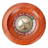 FathiTi Roulette-Tisch Roulette-Rad-Set Holz-Plattenspieler Roulette-Rad-Set Spaß Freizeit Unterhaltung Tischspiele Für Erwachsene Kinderverlosung Plattenspieler,Braun
