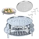 Dampfregal Rund Dampfgarer Stand Dampfgarer Rack Ständer Edelstahl Dampfer Tablett Dampfwanne Aus Edelstahl Dampfwanne 18/20/22/24/26cm mit A bnehmbaren Beinen für Schnellkochtopf (5 Stück)