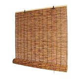 Bambus Rollo Jalousine Natür Bambus Rollo 90 100 120 150 160cm Breit Retro Schilf Vorhang Wetterfest Anti-UV Sichtschutz Rollo Bambus Raffrollo Sonnenschutz Rollo Für Fenster/Terrasse/Balk
