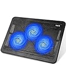 HAVIT Laptop Kühler Cooling Pad / Cooler Ständer , Kühlmatte für 15.6-17 Zoll Notebook, Laptop (3 Ventilatoren) , Schwarz (F2056)