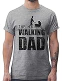 Shirtracer The Walking Dad Herren T-Shirt und Männer Tshirt (XL, Grau Meliert)