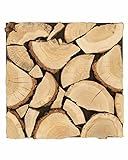 wodewa Kaminholzboard Eiche Kaminholz Deko Wandpaneel Akustikpaneel 3D Wanddekoration Holz Wandverkleidung Echtholz Kamin S