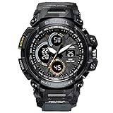 SMAEL Unisex-Armbanduhr Herren Uhren Ultra Dünne Herren-Sportuhr Dual-Analog-LED-Armbanduhr Mit Digitalanzeige,Grau