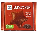 Ritter Sport Lebkuchen, Vollmilchschokolade gefüllt mit saftigem Lebkuchen, weihnachtliche Schokolade mit Lebkuchengebäck, 100g