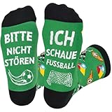 Brightdeal Lustige Fußball Socken mit Spruch Bitte Nicht Stören Ich Schaue Fußball, Geschenke für Männer und Damen Fußball Fanartikel Fußballliebhaber Geburtstag Vatertag Geschenk