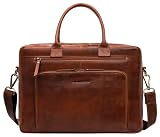 Marc Peter® Hamilton Bräune Businesstasche Herren Leder 15,6 Zoll | Leder Laptoptasche | Groß Aktentasche Umhängetasche aus Vintage R
