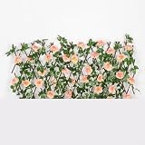 NZVZGKTNTW 40 * 20 cm Erweiterbarer Zaun-Sichtschutz, Künstlicher Zaunschutz Mit Blumen, Erweiterbare Gartengitterplatten for Garten, Balkon Und Außendekoration(Champagne)