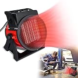 YRHome 2000W Keramik Heizgerät Heizlüfter Elektroheizer Heizer Schnellheizer Elektroheizgebläse Bauheizer 2 Heizstufen Garage Baustelle Werk
