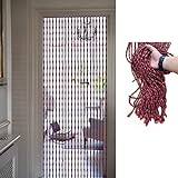 AMSXNOO Türvorhang, Holzperlenvorhang, Perlenvorhang, Perlenvorhang for Türen Wohnzimmer Raumteiler oder Dekoration, 65 Stränge (Farbe : Reddish Brown, Größe : 90x200cm)