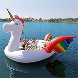 15,7 Ft Giant Unicorn Pool Float für Erwachsene, 6-Personen PVC Aufblasbare Floaties, Adult Water Surfing Toy für Summer Swimming Pool Party Beach Adult