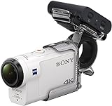 Sony FDR-X3000RFDI 4K Action Cam (mit RM-LVR3 Live View Remote Fernbedienung und Fingergriff AKA-FGP1, Carl Zeiss Tessar Optik, GPS, WiFi, NFC) weiß