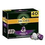Jacobs Kaffeekapseln Lungo Intenso (nur für kurze Zeit) Megapack XXL, Intensität 8 von 12, 200 Nespresso kompatible Kapseln (5 x 40 Kapseln)