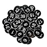 Nummernschilder aus Kunststoff, graviert, nummeriert, ID-Anhänger, Schlüsselanhänger, ohne Loch (1–50, Schwarz)