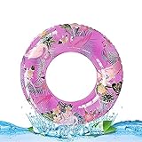 WELLXUNK Schwimmring für Erwachsene,XXL Schwimmreifen,90 cm Großer Schwimmring Flamingo-Design,Doppelairbag,aufblasbarer Bunter Schwimmreifen - Luftmatratze für Strandurlaub