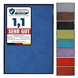 Floordirekt Schmutzfangmatte Monochrom | Fussmatte in 10 Größen & 8 Farben | Türmatte für innen & außen (60 x 90 cm, Blau)