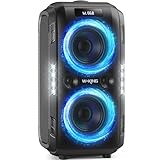 W-KING 250W PEAK Bluetooth Lautsprecher Box Groß Lautesten Musikbox Lautsprecher Party Boom Box, Riesig 120dB/12 Custom-Bässe/2*16,5CM-Woofers-Natür Super Bass/MIC&GTR IN/USB/TF/AUX,Herausnehmbar Akk