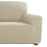 Hochwertige, elastische Sofabezüge, Sofabezug, Sofaschutz, schmutzabweisend, bequem, weich, Eisena, 3-Sitzer, Beige (180 - 230 cm)