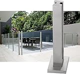 KEHSF Glasgeländerpfosten, Außenzaun, Glasplattenpfosten für Terrasse, Gartendeck, Treppenflur, Balkon, Edelstahlpfosten (mittlerer Pfosten, 105 cm)