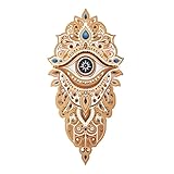 COVPAW Wandtattoo Wandaufkleber Mandala Auge Gold Gelb Wohnzimmer Schlafzimmer Wandsticker Wandbild Boho Style Flur Yoga Wanddeko (Mandala Auge)