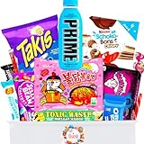 Virale Süßigkeiten Box mit Tiktok Trend Sachen - Prime Drink, Buldak Ramen, Schokobons crispy, Takis blue etc. - Amerikanische Süßigkeiten - Besondere Süssigkeiten Box - Süßigkeiten aus aller Welt