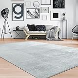 Paco Home Waschbarer Teppich Wohnzimmer Schlafzimmer Kurzflor rutschfest Flauschig Weich Moderne Einfarbige Muster, Grösse:120x170 cm, Farbe:Grau