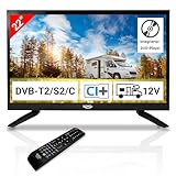 21.5' Zoll (55 cm) LCD Fernseher Xoro HTC 2249 mit HDTV Triple Tuner, integrierter Slot-In DVD Player, USB 2.0 Mediaplayer, CI+ Schacht, 12V Anschluss, schw