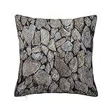 ERICAT Überwurf Kissen Fall Quadratisch Kissenbezug,Graue Natursteinwand,Home Dekorative Sofa Sessel Schlafzimmer Wohnzimmer 45x 45