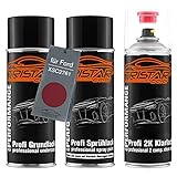 TRISTARcolor Autolack 2K Spraydosen Set für Ford XSC2761 Pepper Red Perl Grundlack Basislack 2 Komponenten Klarlack Sprühdose