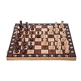 Square - Schach Schachspiel - AMBASADOR Mini - 35 x 35 cm - Schachfiguren & Schachbrett aus Holz