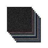 Teppichfliesen Basel | Selbstliegend | Robust & pflegeleicht | Bodenbelag für Büro & zu Hause | Hochwertiger Schlingenflor (50 x 50 cm, Schwarz)