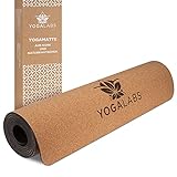 YOGALABS® Premium Yogamatte aus Kork und Naturkautschuk | Set mit 2-in-1 Yoga Gurt | 100% nachhaltig & schadstofffrei | natürliche & rutschfeste Gymnastikmatte | Sportmatte | 186 x 61 x 0,4 cm