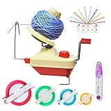 Ayasee Garnballwickler, handbetätigte Swift Yarn Fiber String Ball Wollwickelmaschinen für Familien + 4Pompom Maker + 10PS Strickstichmarker + 10PS Plastiknadeln + 1PS Schere (26b)
