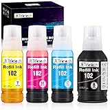 JETlifetech 102 Tinte Ersatz für Epson 102 Ecotank Tintenflasche Nachfüllungen Kompatibel mit Epson EcoTank ET-2700 ET-2751 ET-2756 ET-3700 ET-15000, ET-2750 Unlimited ET-3750 Unlimited ET-4750
